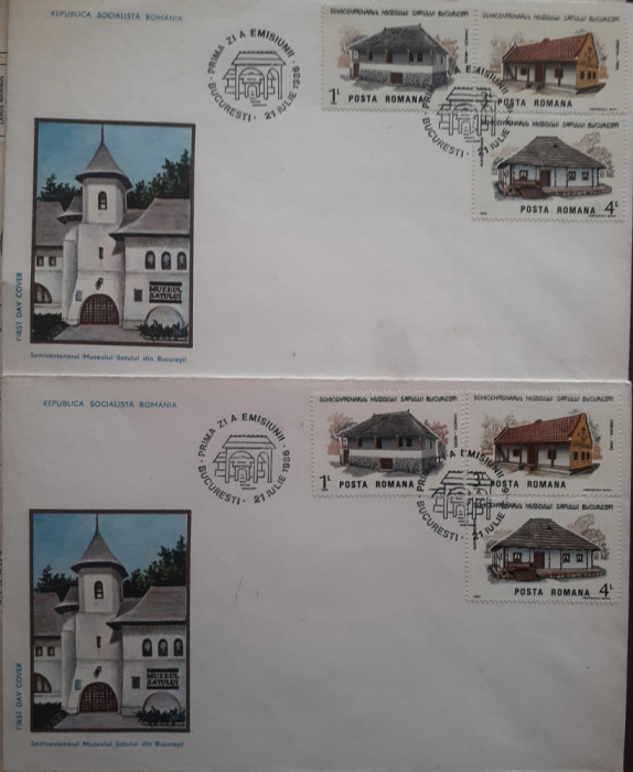 fdc Romania 1986 Lp 1162 semicentenarul satului din Bucuresti serie