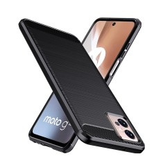 Husa carbon compatibila motorola moto g32, tech protect anti-soc, negru foto