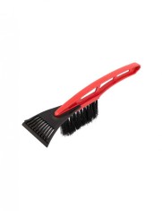 Racleta curatare zapada cu perie ergonomica neagra cu maner rosu