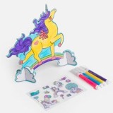 Set Creativ 3D Unicorn cu 4 Markere si Autocolante, CMCLASS