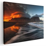 Tablou peisaj plaja la apus Tablou canvas pe panza CU RAMA 60x90 cm