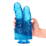 Dildo Dublu Toyz4Lovers &quot;Romolo and Remo&quot; 21 cm - Albastru##
