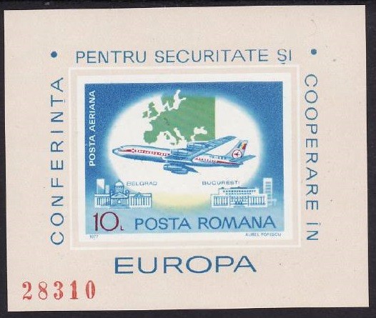 C3127 - Romania 1977 - CSCE bloc nedantelat,neuzat, neuzat,perfecta stare