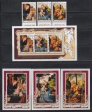 Penrhyn 1982 - Crăciun - Picturi, Serie + Bloc + 3 Colite, SET COMPLET, MNH
