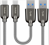 Pachet cabluri Techole 2X USB-C, 1m si 0.15m, USB 3.0, Fast Charging