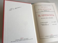 B. SPINOZA 250 ANI DE LA MOARTE- DUPA EXEMPLARUL ANIVERSAR REV.DE FILOSOFIE 1930