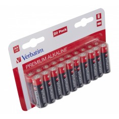 BATERIE VERBATIM AA (R6), 1.5V alcalina, 20 buc., &quot;49877&quot; (timbru verde 0.8 lei)