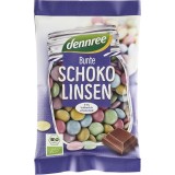Bomboane Colorate Dennree cu Ciocolata de Lapte Bio, 100g - Eco, fara aditivi artificiali