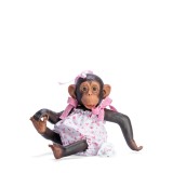 Maimutica Reborn cu Scutec, Costumas Cu Fundite Roz Si Suzeta, Asivil