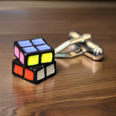 Cub tip Rubik Cufflinks 2x2x2 cube (butoni camasa), jucarie educativa foto