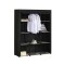 Dulap textil pentru imbracaminte, cadru din otel inoxidabil, 131x46x169 cm, Negru