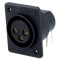 Conector XLR mamă 3 pini 90&deg; THT