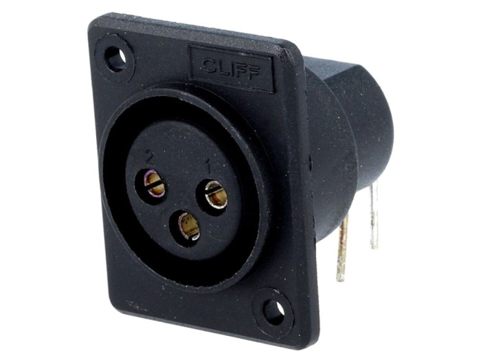 Conector XLR mamă 3 pini 90&deg; THT