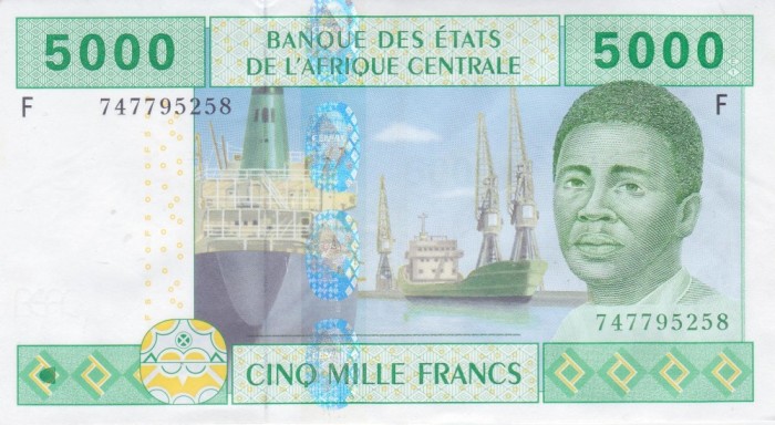 Bancnota Statele Africii Centrale 5.000 Franci 2002 - P509Fc UNC ( Guineea Ecuatoriala - vezi descriere )
