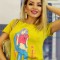 K298RR-9 Tricou cu maneca scurta si imprimeu feminin