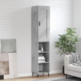 Cumpara ieftin Dulap &icirc;nalt, gri beton, 34,5x34x180 cm, lemn prelucrat