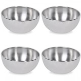 Set boluri, 4 piese, 500 ml, Metal, Argintiu