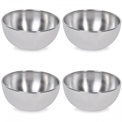 Set boluri, 4 piese, 500 ml, Metal, Argintiu foto