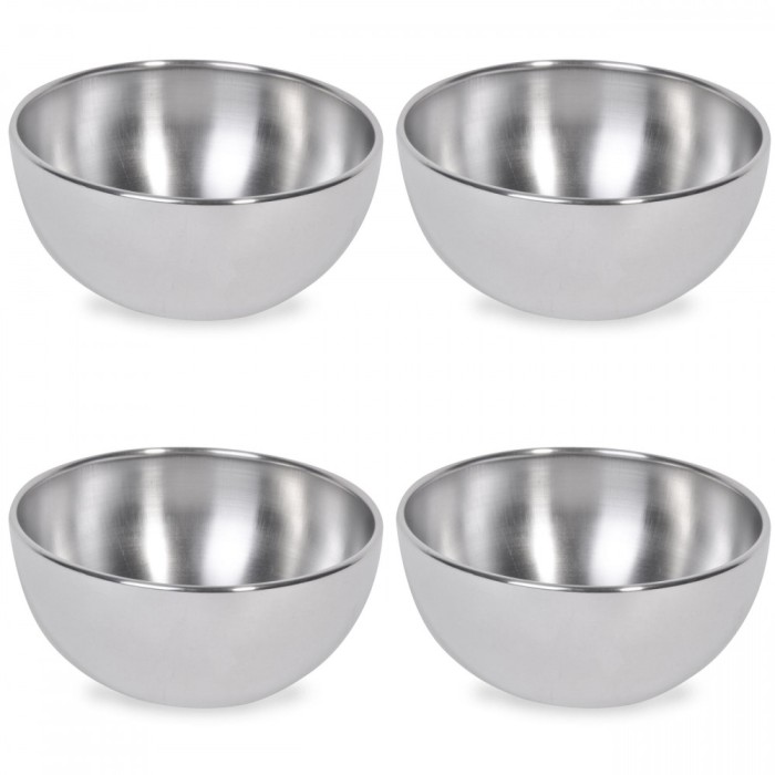 Set boluri, 4 piese, 500 ml, Metal, Argintiu