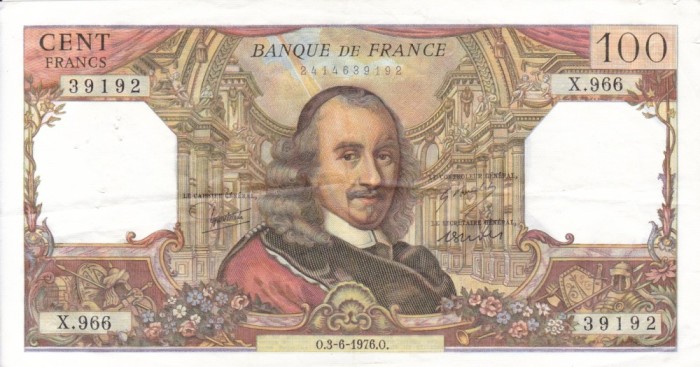 FRANTA 100 francs 3-6-1976 VF+!!!
