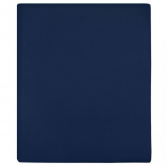 Cearșaf de pat cu elastic, 2 buc, bleumarin, 140x200 cm, bumbac