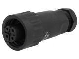 Mufă WA22 mamă PIN 4 3 PE IP67 16A terminal cu şurub 5-6,5mm