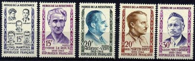 C4598 - Franta 1959 - Eroi ai Rezistentei 5v. neuzat,perfecta stare foto