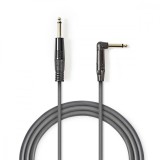 Cablu audio Jack mono 6.35 mm tata - 6.35 mm tata cotit 5m gri NEDIS