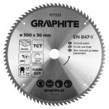 Disc circular Graphite HM 300x30 mm, 80 dinti, pentru lemn si MDF