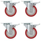 Cumpara ieftin Roti pivotante cu frane duble, 4 buc., 100 mm