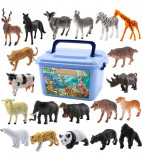 Set 58 animale salbatice si domestice cu cutie de depozitare, Oem