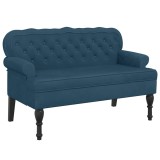 Cumpara ieftin Bancheta cu spatar, albastru, 119,5x64,5x75 cm, catifea
