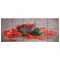 Set tablouri din panza, imprimeu paprika, multicolor, 150x60 cm