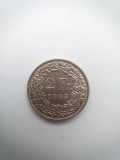 Moneda 2 franci 1965 XF++ Elveția Argint