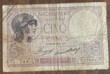 B11 1 - Bancnota foarte veche - Franta - 5 franci - 1933