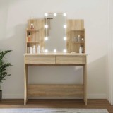 Cumpara ieftin Masă de toaletă cu LED, stejar sonoma, 96x40x142 cm