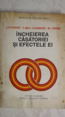 I. P. Filipescu, s.a. - Incheierea casatoriei si efectele ei foto