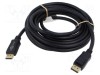 Cablu DisplayPort Goobay 5m negru, mufă DisplayPort, 4K HDR 8K UHD