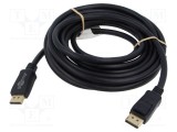 Cablu DisplayPort Goobay 5m negru, mufă DisplayPort, 4K HDR 8K UHD