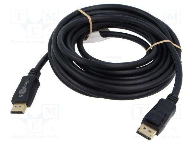 Cablu DisplayPort Goobay 5m negru, mufă DisplayPort, 4K HDR 8K UHD