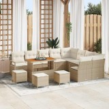vidaXL Set de canapele pentru grădină cu pernă 13 pcs Bej și crem 3364521