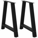 VidaXL Picioare de masă &icirc;n formă de A, 2 buc., negru, 80x(72-73) cm, oțel