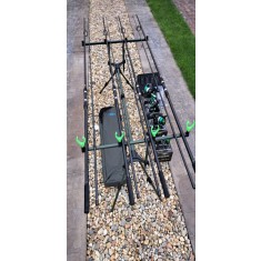 Set Pescuit,4 Lansete+4 Mulinete 8000+Senzori cu Statie+Rod Pod