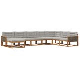 vidaXL Set de canapele de exterior 8 pcs Natural și gri deschis 3382799