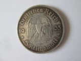 Germania Nazista 5 Reichsmark 1935 A argint 900 cu patină deosebita-Biserica garnizoana din Potsdam,diametrul=29 mm,greutate=13,90 grame, Europa