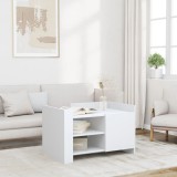 Gossi masuta de cafea, alb, 80x50x50 cm, lemn prelucrat