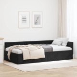 vidaXL Cadru de pat colțar Altele cu headboard Negru 90 x 190 cm
