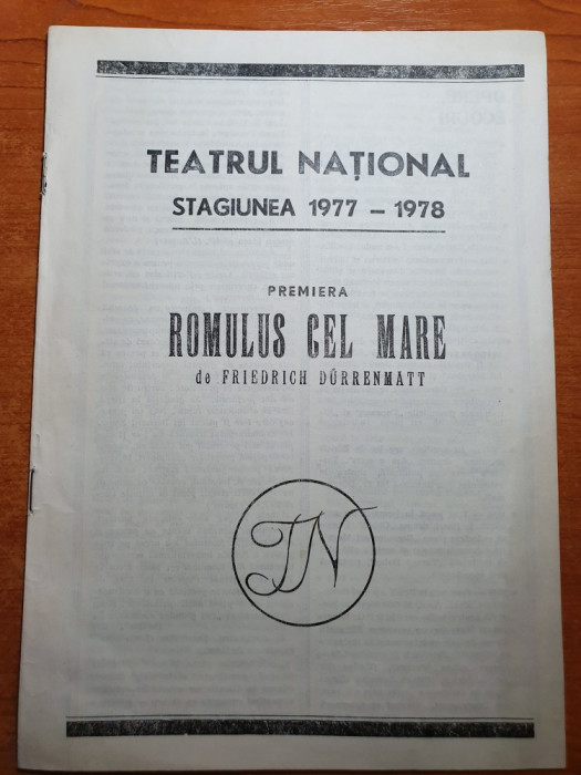 program teatrul national stagiunea 1977-1978-romulus cel mare