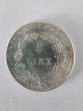 Unione Italiana-Republica Veneta 5 Lire 1848 Argint are 22 gr,Rara (10 892 buc)