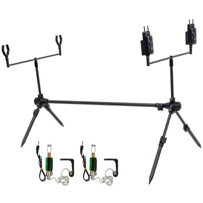 Kit Energo Team Carp Expert Advancer Rod Pod + Avertizori cu Snag Bar foto
